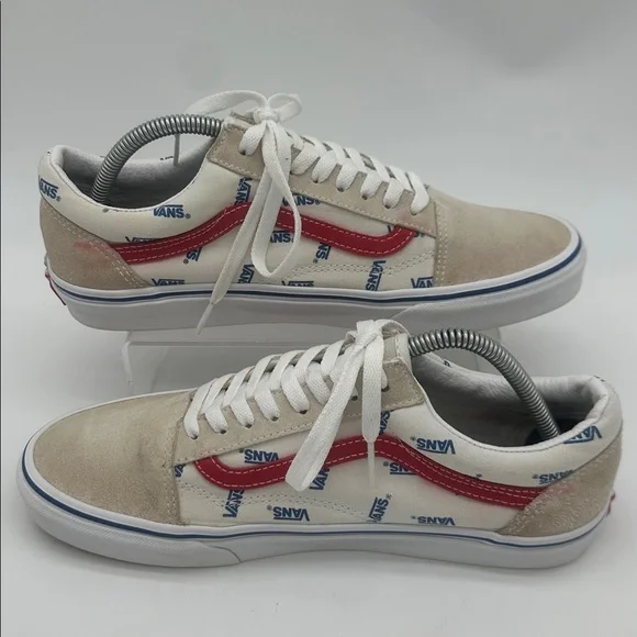 Vans Unisex Old Skool Cream White Low Top Sneakers Men Size 9.5 Womens Size 11.0 - Picture 2 of 14